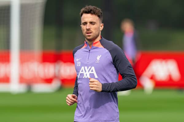  Liverpool's Diogo Jota during a training session at the AXA Training Centre ahead of the UEFA Europa League Group E match between LASK and Liverpool FC. (Pic by Andrew Yeats/Propaganda)