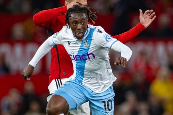 MANCHESTER, ENGLAND - Tuesday, September 26, 2023: Crystal Palace's Eberechi Eze during the Football League Cup 3rd Round match between Manchester United FC and Crystal Palace FC at Old Trafford. (Pic by David Rawcliffe/Propaganda)