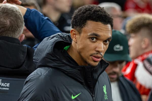 LIVERPOOL, ENGLAND - Wednesday, September 27, 2023: Liverpool's Trent Alexander-Arnold before the Football League Cup 3rd Round match between Liverpool FC and Leicester City FC at Anfield. Liverpool won 3-1. (Pic by David Rawcliffe/Propaganda)