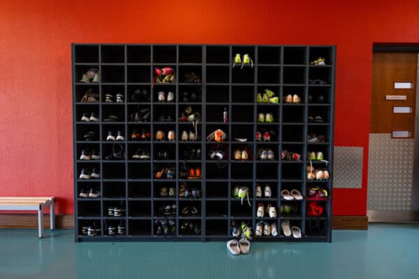 LIVERPOOL, ENGLAND - Friday, September 29, 2023: The bootroom seen during an open taining session at the AXA Melwood Training Centre ahead of the Women's Super League opening fixture between Arsenal FC and Liverpool FC. (Pic by David Rawcliffe/Propaganda)