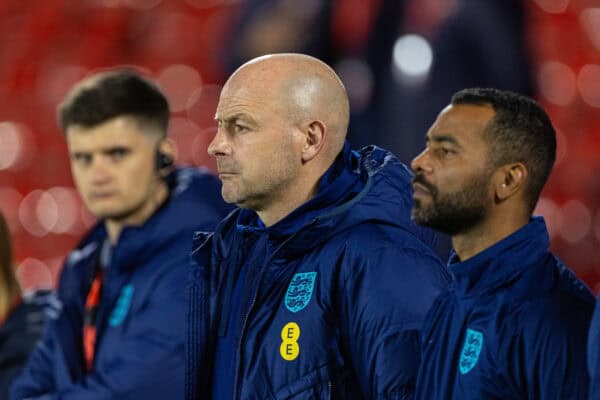NOTTINGHAM, ENGLAND - Thursday, October 12, 2023: England's manager Lee Carsley before the 2025 UEFA European Under-21 Championship Qualifying Group F game between England and Serbia at the City Ground. England won 9-1. (Photo by David Rawcliffe/Propaganda)
