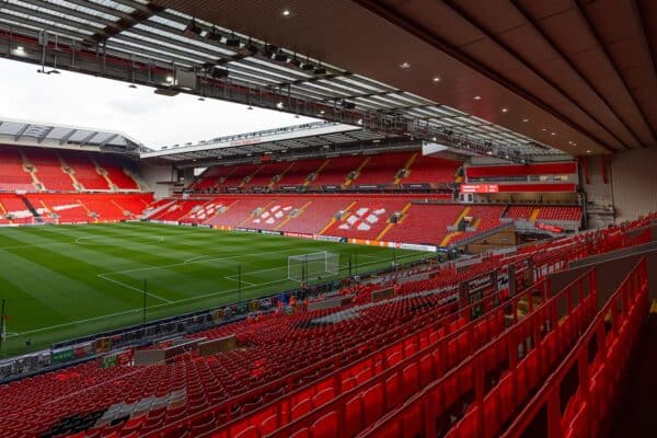 LIVERPOOL, ENGLAND - Thursday, October 26, 2023: A general view from the Spion Kop before the UEFA Europa League Group E match-day 3 game between Liverpool FC and Toulouse FC at Anfield. Liverpool won 5-1. (Photo by David Rawcliffe/Propaganda)