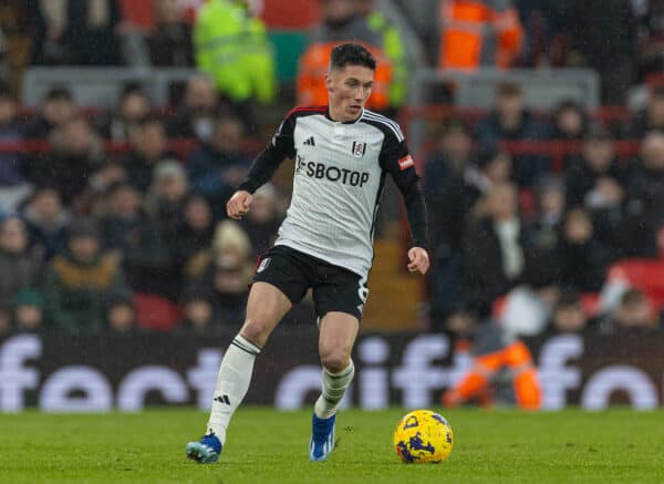 LIVERPOOL, ENGLAND - Sunday, December 3, 2023: Fulham's Harry Wilson during the FA Premier League match between Liverpool FC and Fulham FC at Anfield. Liverpool won 4-3. (Photo by David Rawcliffe/Propaganda)