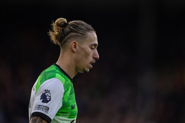 LONDON, ENGLAND - Saturday, December 9, 2023: Liverpool's Kostas Tsimikas during the FA Premier League match between Crystal Palace FC and Liverpool FC at Selhurst Park. Liverpool won 2-1. (Photo by David Rawcliffe/Propaganda)