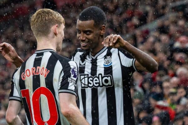 Newcastle united's new signing jamaal Lascelles celebrates scoring his first goal.