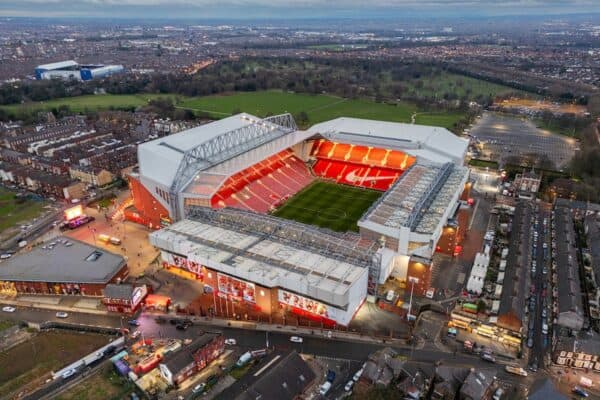 Anfield aerial view, matchday pre match, Goodison Park, Everton (Photo by David Rawcliffe/Propaganda)