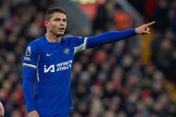 LIVERPOOL, ENGLAND - Wednesday, January 31, 2024: Chelsea's Thiago Silva during the FA Premier League match between Liverpool FC and Chelsea FC at Anfield. Liverpool won 4-1. (Photo by David Rawcliffe/Propaganda)