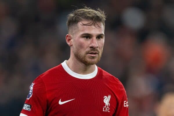 LIVERPOOL, ENGLAND - Wednesday, January 31, 2024: Liverpool's Alexis Mac Allister during the FA Premier League match between Liverpool FC and Chelsea FC at Anfield. Liverpool won 4-1. (Photo by David Rawcliffe/Propaganda)