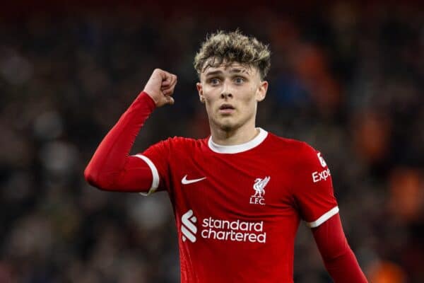 LIVERPOOL, ENGLAND - Wednesday, February 28, 2024: Liverpool's Bobby Clark during the FA Cup 5th Round match between Liverpool FC and Southampton FC at Anfield. Liverpool won 3-0. (Photo by David Rawcliffe/Propaganda)