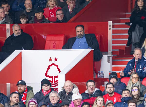 NOTTINGHAM, ENGLAND - Saturday, March 2, 2024: Nottingham Forest's owner Evangelos Marinakis during the FA Premier League match between Nottingham Forest FC and Liverpool FC at the City Ground. Liverpool won 1-0. (Photo by David Rawcliffe/Propaganda)