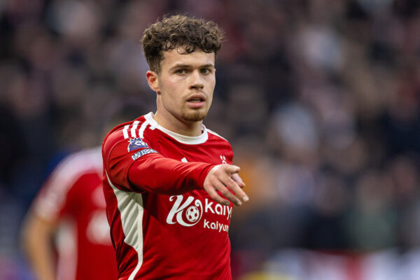 NOTTINGHAM, ENGLAND - Saturday, March 2, 2024: Nottingham Forest's Neco Williams during the FA Premier League match between Nottingham Forest FC and Liverpool FC at the City Ground. Liverpool won 1-0. (Photo by David Rawcliffe/Propaganda)