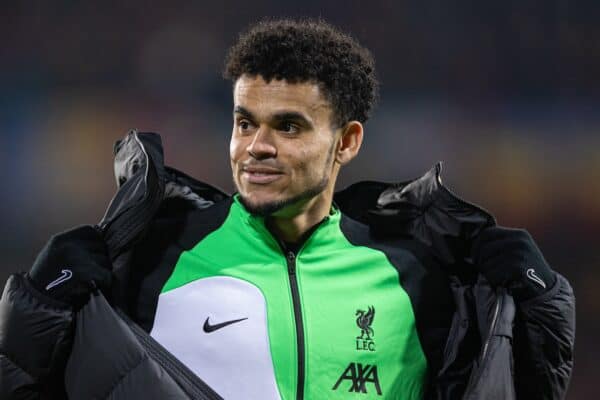 PRAGUE, CZECH REPUBLIC - Thursday, March 7, 2024: Liverpool's Luis Díaz after the UEFA Europa League Round of 16 1st Leg match between AC Sparta Praha and Liverpool FC at Stadion Letná. (Photo by David Rawcliffe/Propaganda)