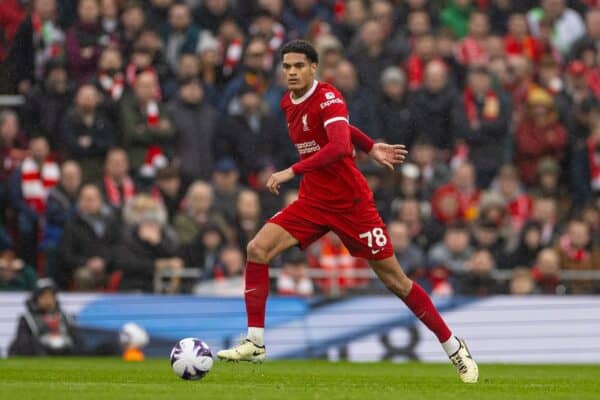 LIVERPOOL, ENGLAND - Sunday, March 10, 2024: Liverpool's Jarell Quansah during the FA Premier League match between Liverpool FC and Manchester City FC at Anfield. The game ended 1-1. (Photo by David Rawcliffe/Propaganda)