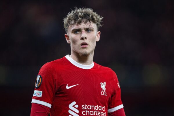 LIVERPOOL, ENGLAND - Thursday, March 14, 2024: Liverpool's Bobby Clark during the UEFA Europa League Round of 16 2nd Leg match between Liverpool FC and AC Sparta Praha at Anfield. Liverpool won 6-1, 11-2 on aggregate. (Photo by David Rawcliffe/Propaganda)