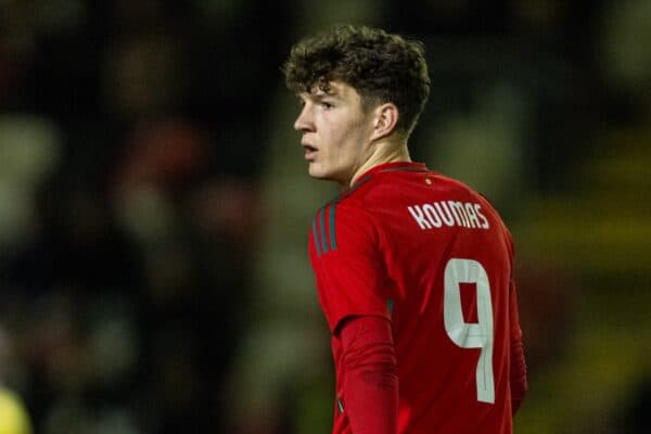 NEWPORT, WALES - Friday, March 22, 2024: Wales’ Lewis Koumas during the 2025 UEFA European Under-21 Championship Qualifying Group I game between Wales and Lithuania at Rodney Parade. (Photo by Will Cooper/Propaganda)