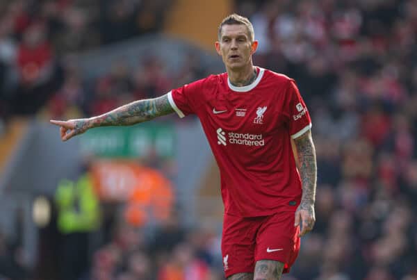 LIVERPOOL, ENGLAND - Saturday, March 23, 2024: Liverpool's Daniel Agger during the LFC Foundation match between Liverpool FC Legends and Ajax FC Legends at Anfield. Liverpool won 4-2. (Photo by David Rawcliffe/Propaganda)