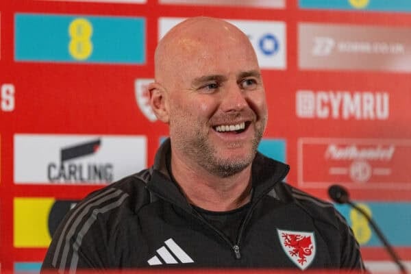 CARDIFF, WALES - Monday, March 25, 2024: Wales’ manager Rob Page during a pre-match press conference at the Vale Resort ahead of the UEFA Euro 2024 Qualifying Play-off Final match between Wales and Poland. (Photo by Will Cooper/Propaganda)