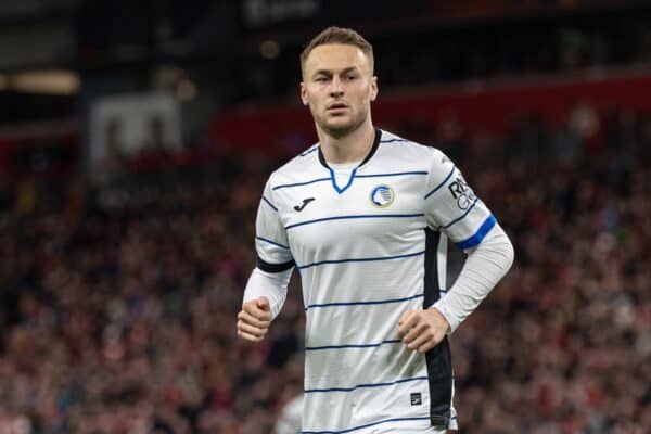 LIVERPOOL, ENGLAND - Thursday, April 11, 2024: Atalanta's Teun Koopmeiners during the UEFA Europa League Quarter-Final 1st Leg match between Liverpool FC and BC Atalanta at Anfield. Atalanta won 3-0. (Photo by David Rawcliffe/Propaganda)