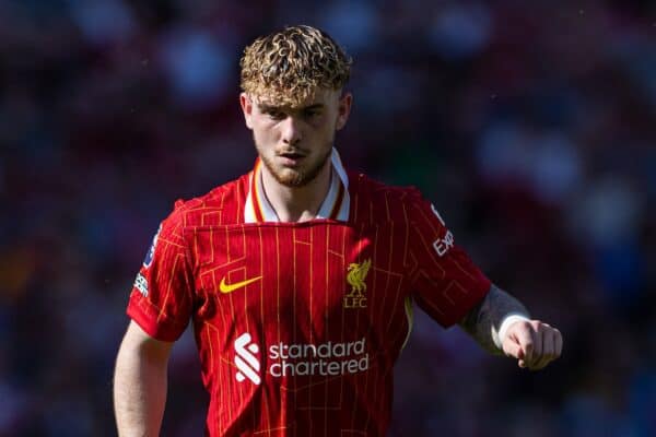 LIVERPOOL, ENGLAND - Saturday, May 18, 2024: Liverpool's Harvey Elliott during the FA Premier League match between Liverpool FC and Wolverhampton Wanderers FC at Anfield. Liverpool won 2-0. (Photo by David Rawcliffe/Propaganda)