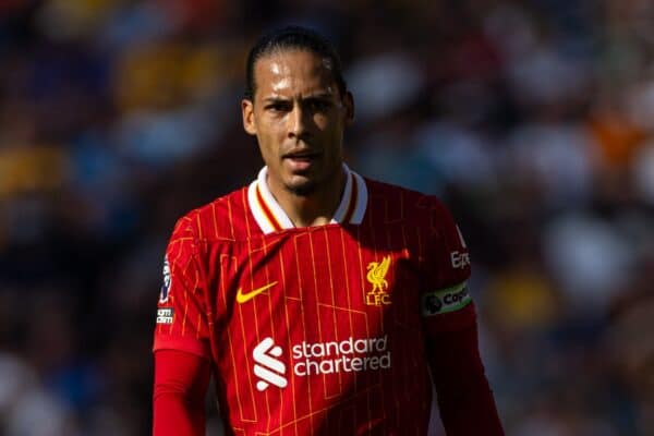 LIVERPOOL, ENGLAND - Saturday, May 18, 2024: Liverpool's Virgil van Dijk during the FA Premier League match between Liverpool FC and Wolverhampton Wanderers FC at Anfield. Liverpool won 2-0. (Photo by David Rawcliffe/Propaganda)