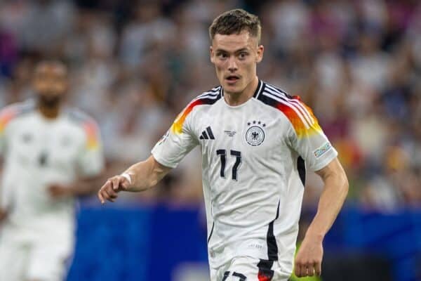 MUNICH, GERMANY - Friday, June 14, 2024: Germany's Florian Wirtz during the opening UEFA Euro 2024 Group A match between Germany and Scotland at the Allianz Arena. Germany won 5-1. (Photo by David Rawcliffe/Propaganda)