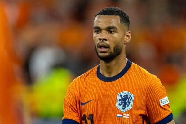 DORTMUND, GERMANY - Wednesday, July 10, 2024: Netherlands' Cody Gakpo during the UEFA Euro 2024 Semi-Final match between Netherlands and England at the Westfalenstadion. England won 2-1. (Photo by David Rawcliffe/Propaganda)