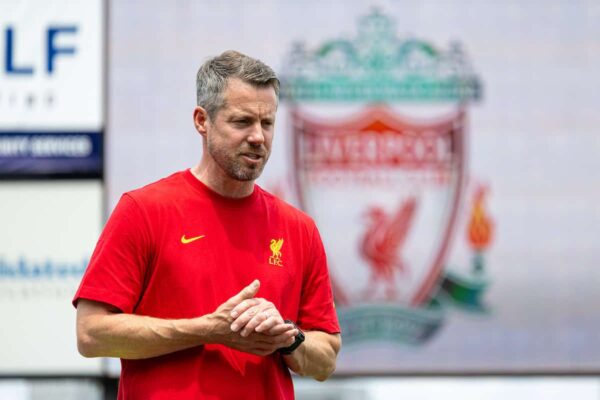PITTSBURGH - Tuesday, July 23, 2024: Chief Executive Officer Billy Hogan during an LFC Foundation event at the Highmark Stadium during the club's pre-season tour of the USA. (Photo by David Rawcliffe/Propaganda)