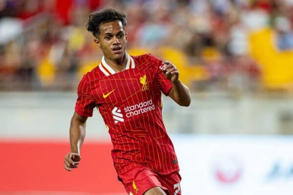 PITTSBURGH - Friday, July 26, 2024: Liverpool's Fábio Carvalho during a pre-season friendly match between Liverpool and Real Betis Balompié at the Acrisure Stadium on day three of the club's pre-season tour of the USA. Liverpool won 1-0. (Photo by David Rawcliffe/Propaganda)