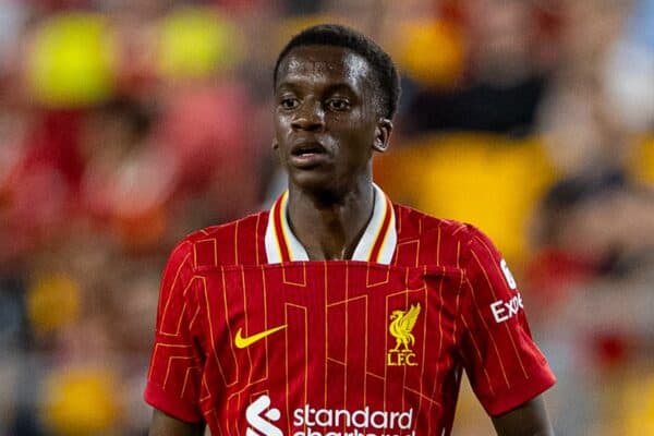 PITTSBURGH - Friday, July 26, 2024: Liverpool's Trey Nyoni during a pre-season friendly match between Liverpool and Real Betis Balompié at the Acrisure Stadium on day three of the club's pre-season tour of the USA. Liverpool won 1-0. (Photo by David Rawcliffe/Propaganda)