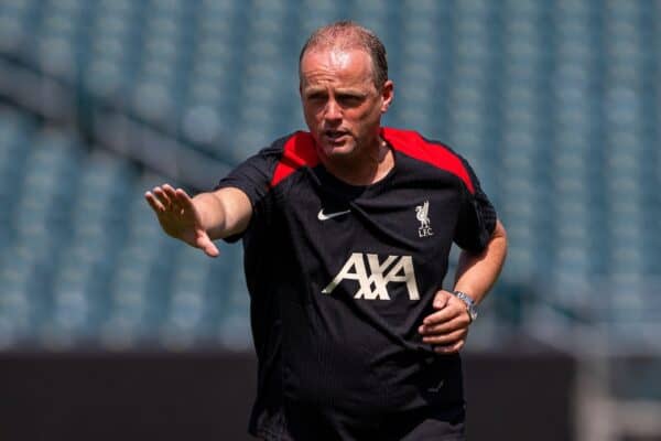 PHILADELPHIA - Sunday, July 28, 2024: Liverpool's first assistant coach Sipke Hulshoff during an open training session at Lincoln Financial Field on day five of the club's pre-season tour of the USA. (Photo by David Rawcliffe/Propaganda)