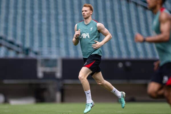PHILADELPHIA - Sunday, July 28, 2024: Liverpool's Sepp van den Berg during an open training session at Lincoln Financial Field on day five of the club's pre-season tour of the USA. (Photo by David Rawcliffe/Propaganda)