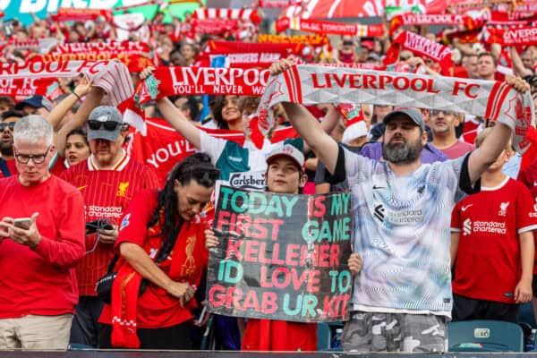PHILADELPHIA - Wednesday, July 31, 2024: Liverpool supporters during a pre-season friendly match between Liverpool FC and Arsenal FC at the Lincoln Financial Field on day eight of the club's pre-season tour of the USA. Liverpool won 2-1. (Photo by David Rawcliffe/Propaganda)