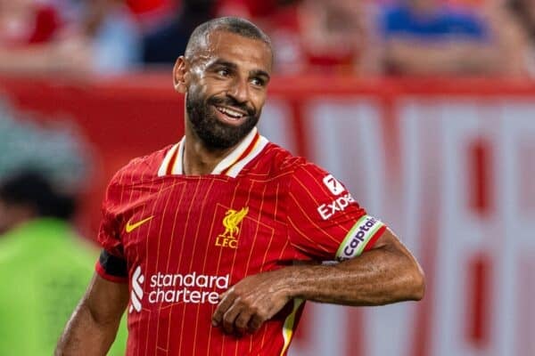 PHILADELPHIA - Wednesday, July 31, 2024: Liverpool's captain Mohamed Salah during a pre-season friendly match between Liverpool FC and Arsenal FC at the Lincoln Financial Field on day eight of the club's pre-season tour of the USA. Liverpool won 2-1. (Photo by David Rawcliffe/Propaganda)