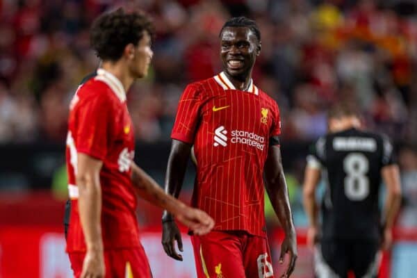 PHILADELPHIA - Wednesday, July 31, 2024: Liverpool's Amara Nallo during a pre-season friendly match between Liverpool FC and Arsenal FC at the Lincoln Financial Field on day eight of the club's pre-season tour of the USA. Liverpool won 2-1. (Photo by David Rawcliffe/Propaganda)