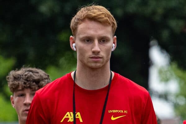 COLUMBIA - Saturday, August 3, 2024: Liverpool's Sepp van den Berg arrives before a pre-season friendly match between Liverpool FC and Manchester United FC at the Williams-Brice Stadium on day eleven of the club's pre-season tour of the USA. Liverpool won 3-0. (Photo by David Rawcliffe/Propaganda)