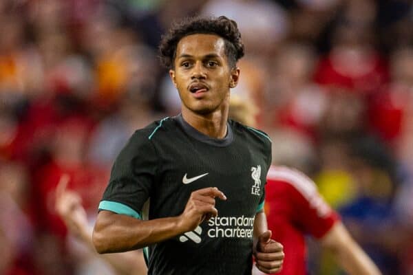 COLUMBIA - Saturday, August 3, 2024: Liverpool's Fábio Carvalho during a pre-season friendly match between Liverpool FC and Manchester United FC at the Williams-Brice Stadium on day eleven of the club's pre-season tour of the USA. Liverpool won 3-0. (Photo by David Rawcliffe/Propaganda)