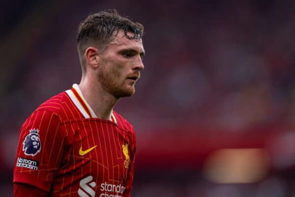 LIVERPOOL, ENGLAND - Saturday, September 21, 2024: Liverpool's Andy Robertson during the FA Premier League match between Liverpool FC and AFC Bournemouth at Anfield. Liverpool won 3-0. (Photo by David Rawcliffe/Propaganda)
