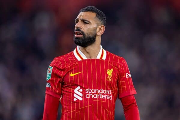 LIVERPOOL, ENGLAND - Wednesday, September 25, 2024: Liverpool's Mohamed Salah during the Football League Cup 3rd Round match between Liverpool FC and West Ham United FC at Anfield. Liverpool won 5-1. (Photo by Ryan Brown/Propaganda)