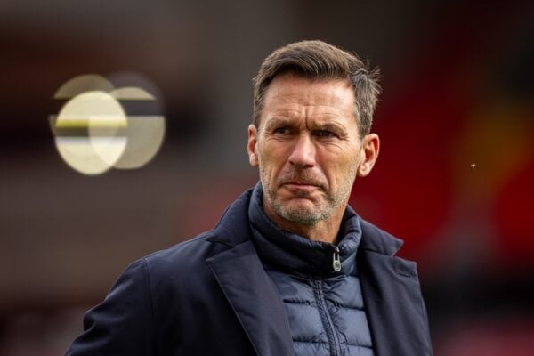  Manchester City's manager Gareth Taylor before the FA Women’s Super League game between Liverpool FC Women and Manchester City FC Women at Anfield. (Photo by David Rawcliffe/Propaganda)