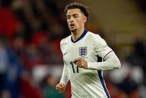 LONDON, ENGLAND - Sunday, November 17, 2024: England's Curtis Jones during the UEFA Nations League Group B2 game between England and Republic of Ireland at Wembley Stadium. England won 5-0. (Photo by David Rawcliffe/Propaganda)