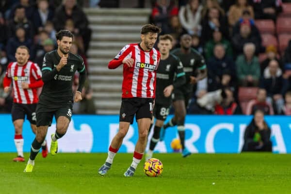 SOUTHAMPTON, ENGLAND - Sunday, November 24, 2024: Southampton's Adam Lallana during the FA Premier League match between Southampton FC and Liverpool FC at St Mary's Stadium. (Photo by David Rawcliffe/Propaganda)