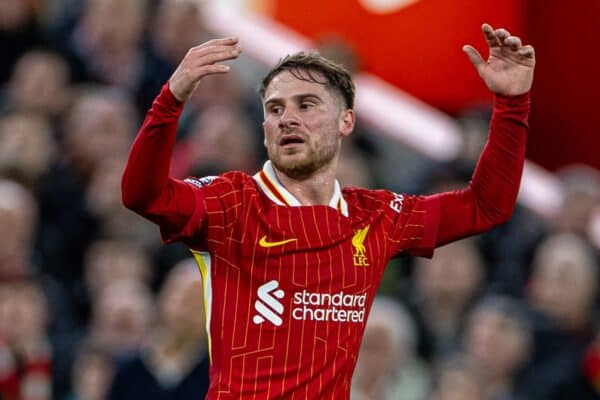 LIVERPOOL, ENGLAND - Sunday, December 1, 2024: Liverpool's Alexis Mac Allister during the FA Premier League match between Liverpool FC and Manchester City FC at Anfield. Liverpool won 2-0. (Photo by David Rawcliffe/Propaganda)