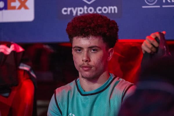 EINDHOVEN, NETHERLANDS - Wednesday, January 29, 2025: Liverpool's substitute Kieran Morrison on the bench before the UEFA Champions League Matchday 8 game between PSV Eindhoven and Liverpool FC at the Philips Stadion. (Photo by David Rawcliffe/Propaganda)