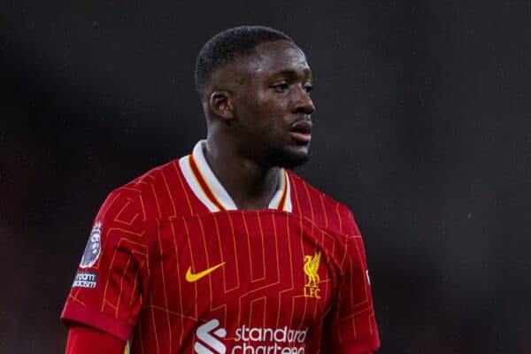 LIVERPOOL, ENGLAND - Wednesday, February 26, 2025: Liverpool's Ibrahima Konaté during the FA Premier League match between Liverpool FC and Newcastle United FC at Anfield. (Photo by David Rawcliffe/Propaganda)