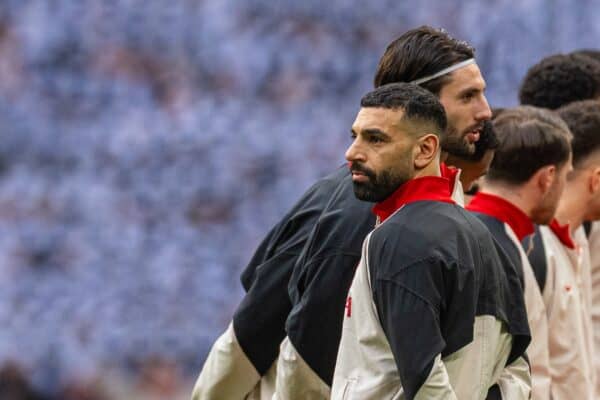 LONDON, ENGLAND - Sunday, March 16, 2025: Liverpool's Mohamed Salah before the Football League Cup Final match between Liverpool FC and Newcastle United FC at Wembley Stadium. Newcastle United won 2-1. (Photo by David Rawcliffe/Propaganda)
