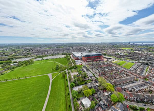 LIVERPOOL, ENGLAND - Sunday, April 27, 2025: A general view of Anfield ahead of the FA Premier League match between Liverpool FC and Tottenham Hotspur FC at Anfield. (Photo by David Rawcliffe/Propaganda)