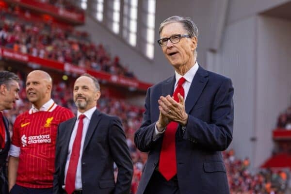 LIVERPOOL, ENGLAND - Sunday, April 27, 2025: Liverpool's owner John W. Henry after the FA Premier League match between Liverpool FC and Tottenham Hotspur at Anfield. (Photo by David Rawcliffe/Liverpool FC)