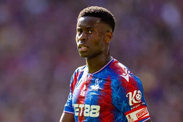 LONDON, ENGLAND - Saturday, May 17, 2025: Crystal Palace's captain Marc Guéhi during the FA Cup Final between Crystal Palace FC and Manchester City FC at Wembley Stadium. Crystal Palace won 1-0. (Photo by Harry Murphy/Propaganda)