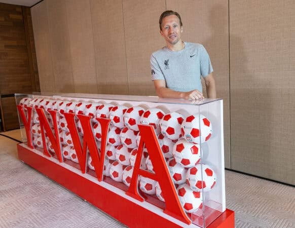 HONG KONG - Wednesday, July 23, 2025: Former Liverpool player Lucas Levia at the Rosewood Hotel in Hong Kong on Day Three of the club's pre-season tour of Asia. (Photo by David Rawcliffe/Propaganda)