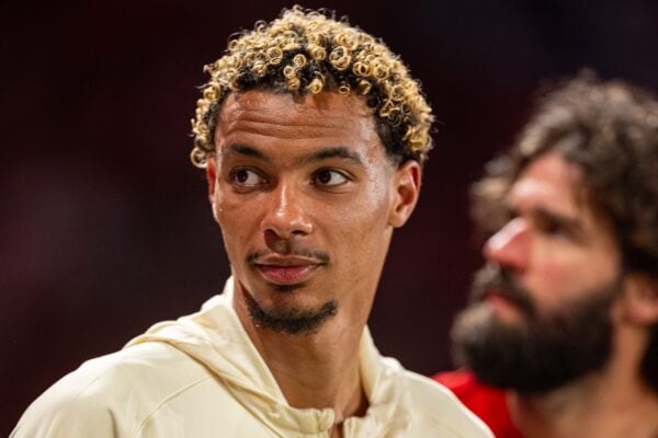 HONG KONG - Saturday, July 26, 2025: Liverpool's Hugo Ekitike during the Hong Kong Football Festival 2025 pre-season match between Liverpool FC and AC Milan at the Kai Tak Stadium. (Photo by David Rawcliffe/Propaganda)